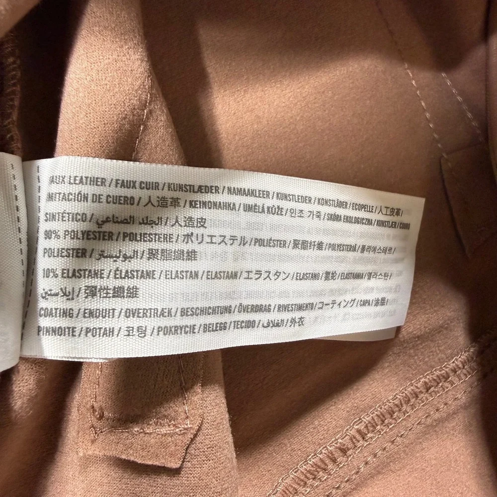 Abercrombie & Fitch The 90s Straight Ultra High Rise Tan Faux Leather Pant 29 8L